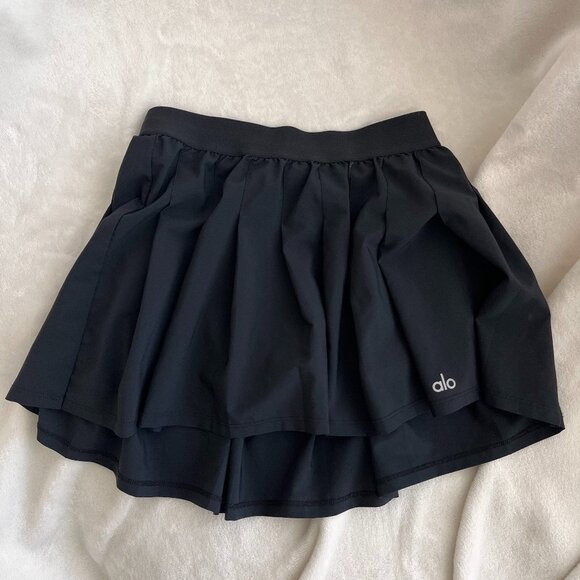 ALO Yoga Varsity Tennis Skirt, Black XXS - Picture 5 of 6